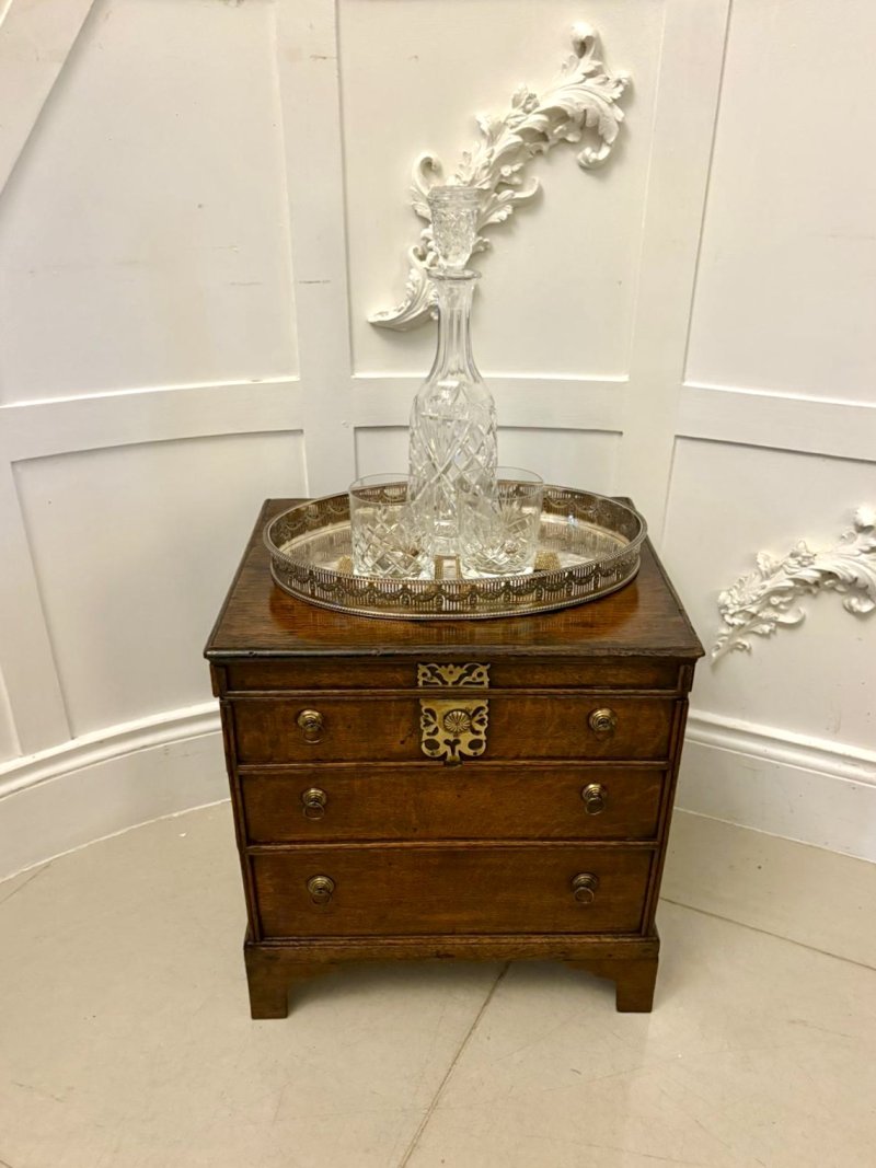 Antique Early 18th Century Quality Oak Box Coffer in the Form of a Miniature Chest